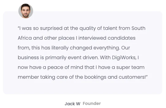 DigiWorks | Data Engineer testimonial by jack w