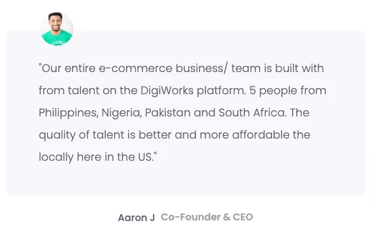 DigiWorks | Data Engineer testimonial by aaron j