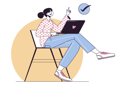 girl with laptop clipart