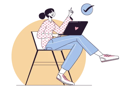 girl with laptop clipart