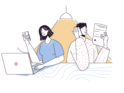 people working in an informal environment clipart