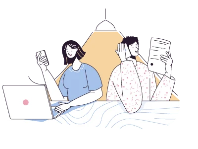 people working in an informal environment clipart