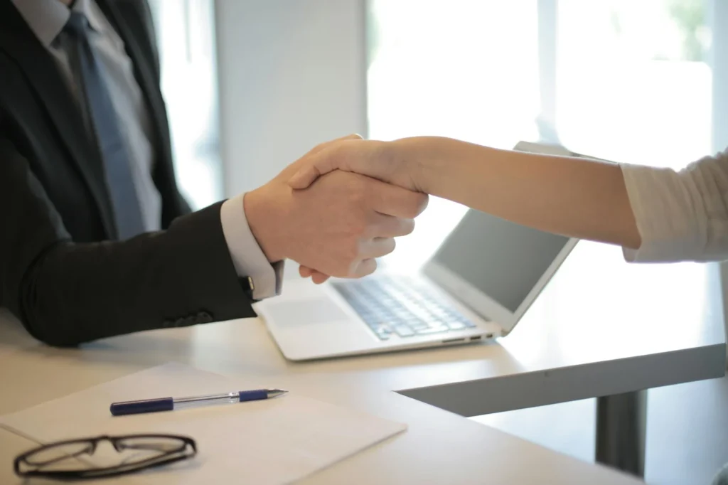 business people shaking hands